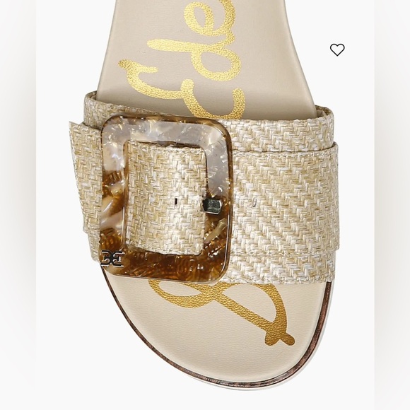 NEW SAM EDELMAN SLIDE SANDELS TORTOISE & RAFFIA DETAIL SIZE 9 1/2 - Picture 3 of 7